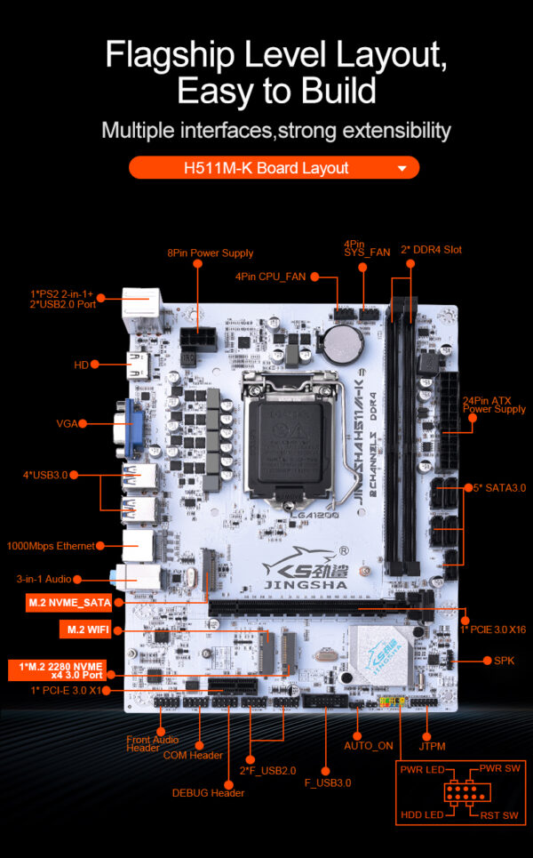 Jingsha H511M-K Motherboard Best Quality - Image 4